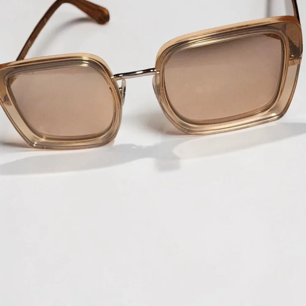 Chanel Square Acetate Mirrored Sunglasses